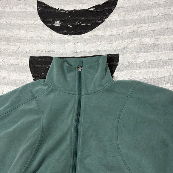 Lululemon Brushed Softstreme Full Zip Smoked Spruce Sz 6 Preppy Gorpcore Casual - Picture 3 of 13